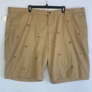 Polo Ralph Lauren Shorts Men 50B Khaki Embroidered Crest Stretch 9" Classic Fit